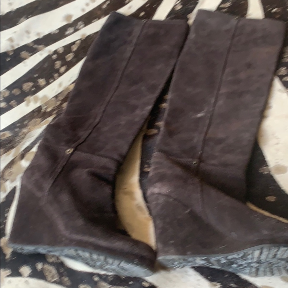 Women’s Authentic Prada wedge knee high boots